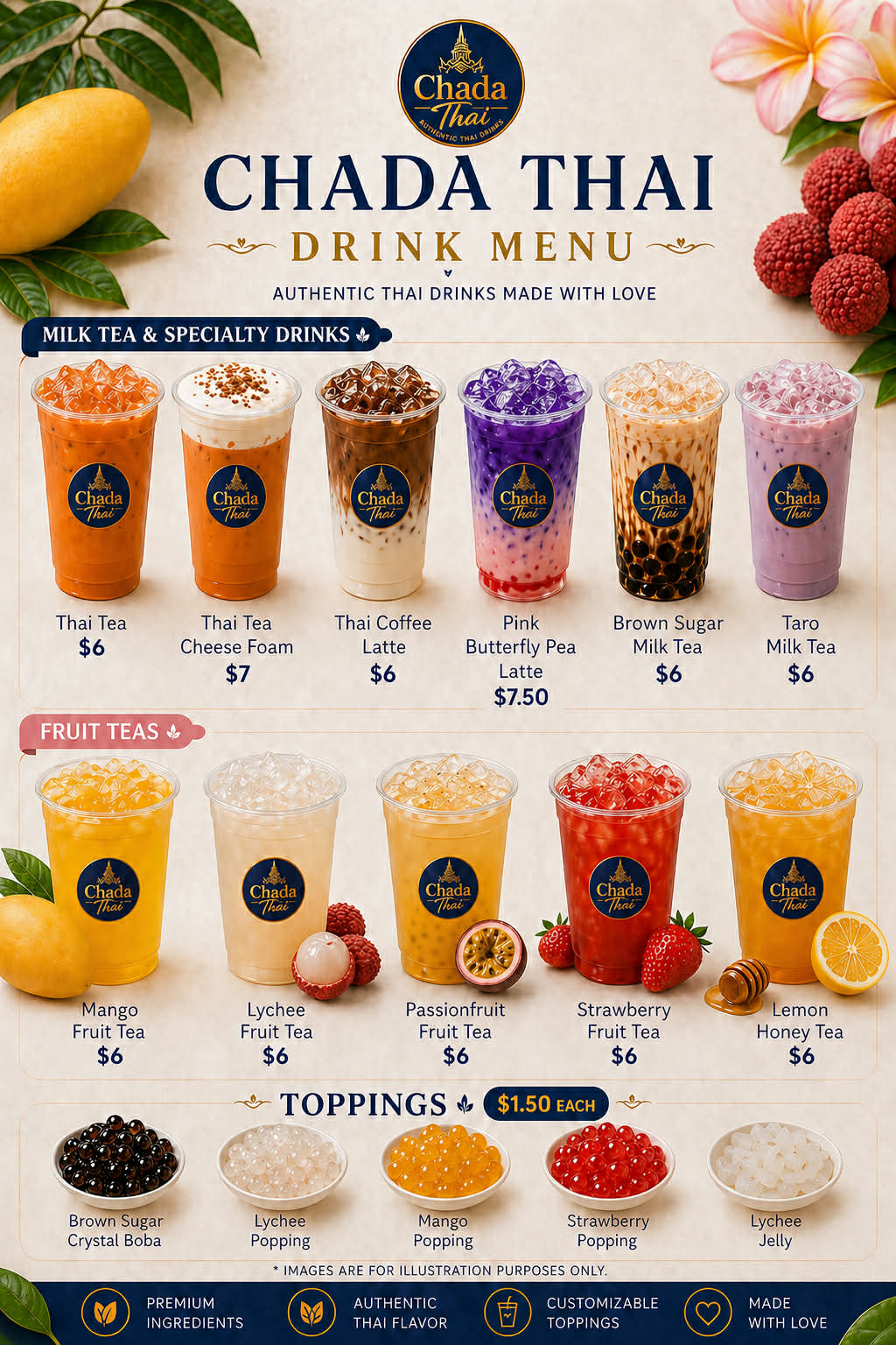 Chada Thai Drink Menu